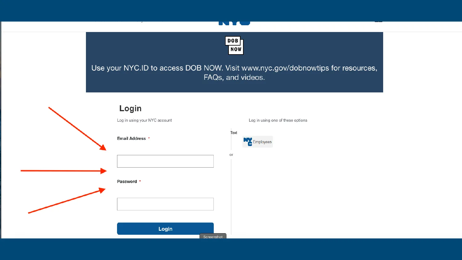 Sign in on the NYC.ID screen with your email and password.